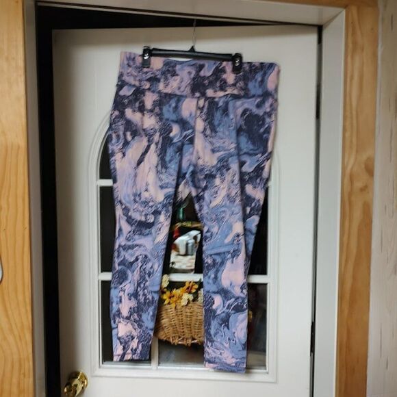 Livi Pink Purple Designed High Rise Leggings Women's 22/24 - Picture 1 of 2